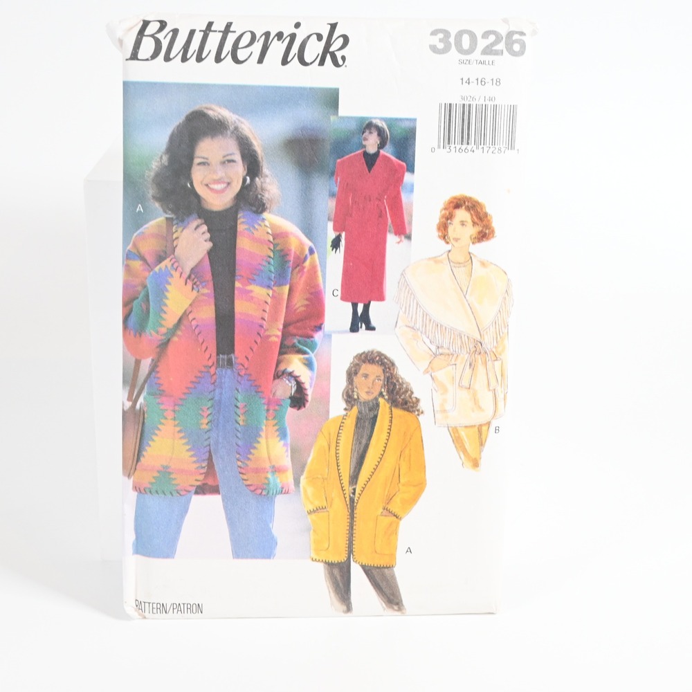 Butterick 3026 Sewing Pattern Misses 14-16-18 Uncut Factory Folded